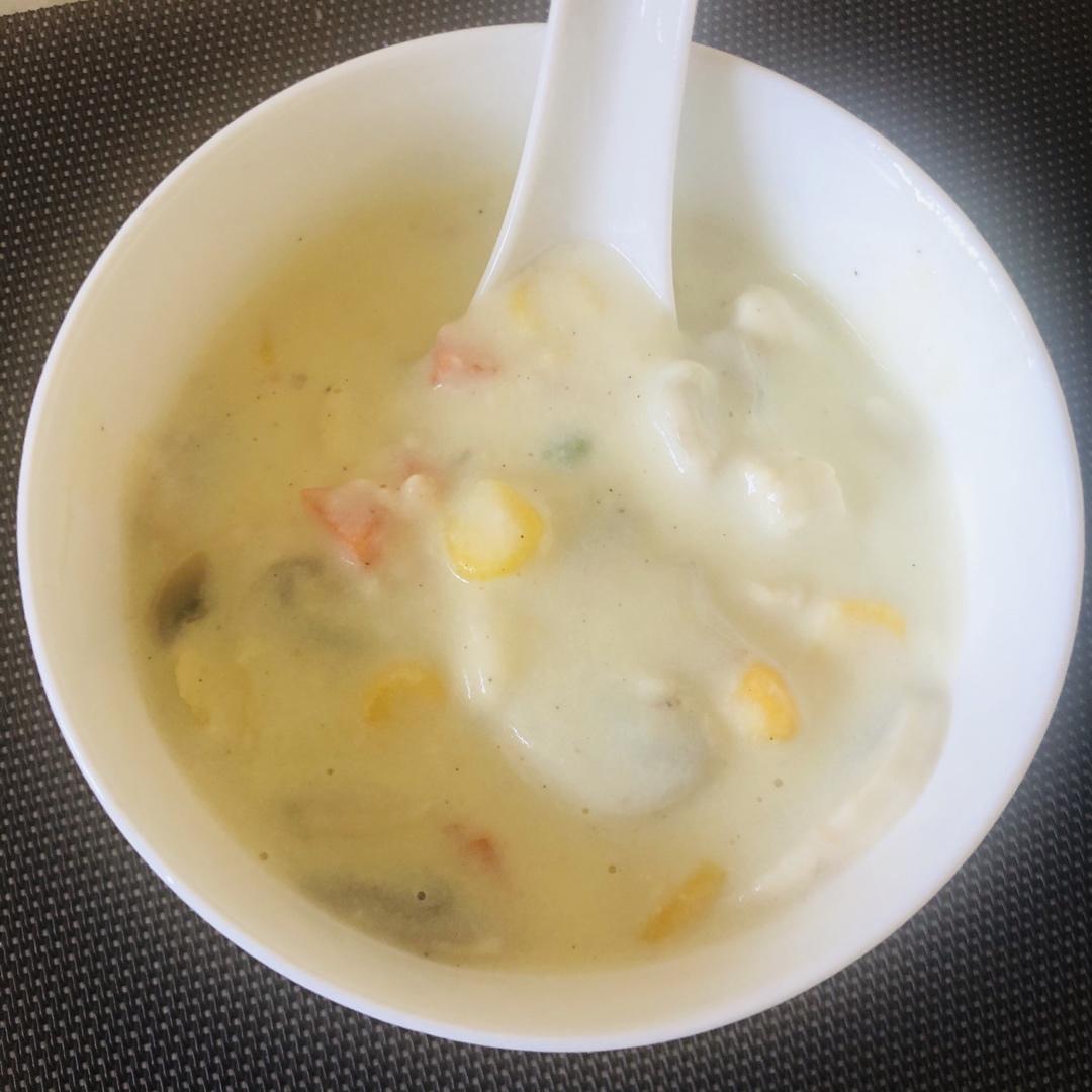 低脂奶油蘑菇汤🍄[不用黄油和奶油超简单]