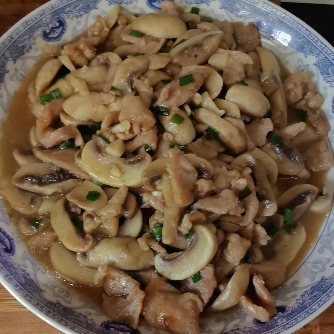 口蘑炒肉(强烈推荐太美味)