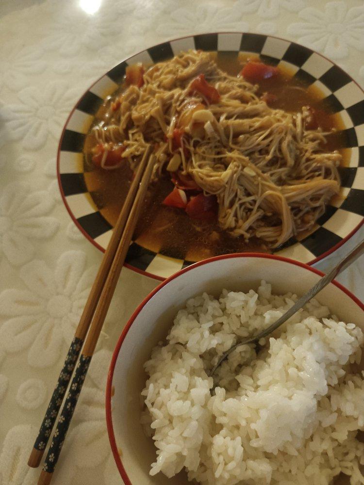 低脂营养家常菜❗️好吃又下饭的番茄金针菇❗️