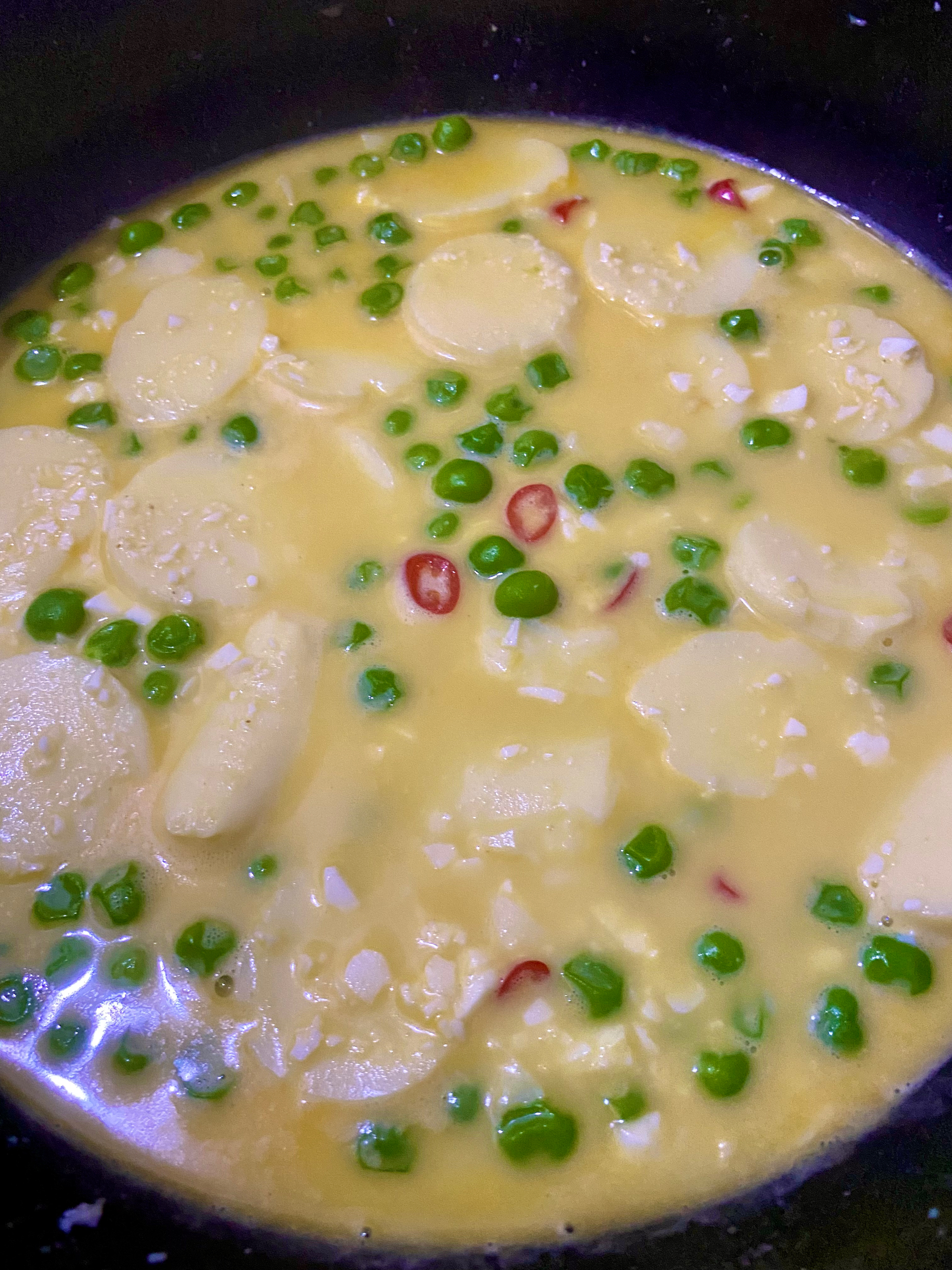 玉子豆腐羹（咸鸭蛋&青豆）的做法
