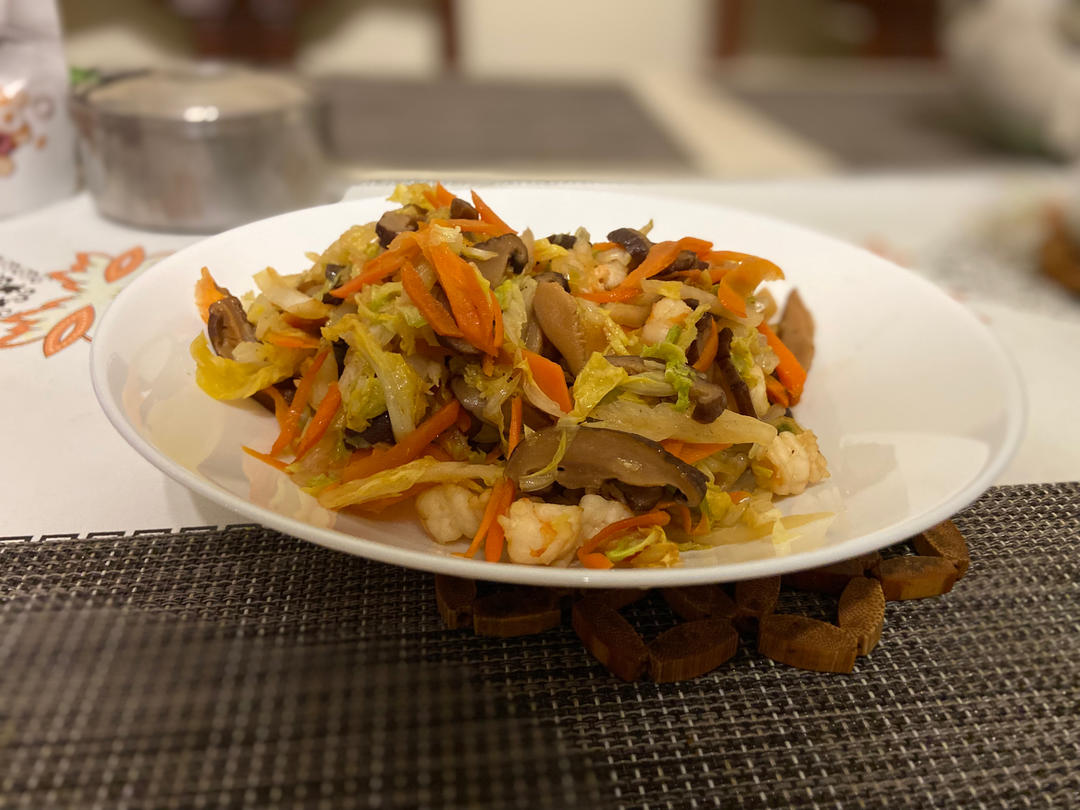 香菇虾仁炒白菜