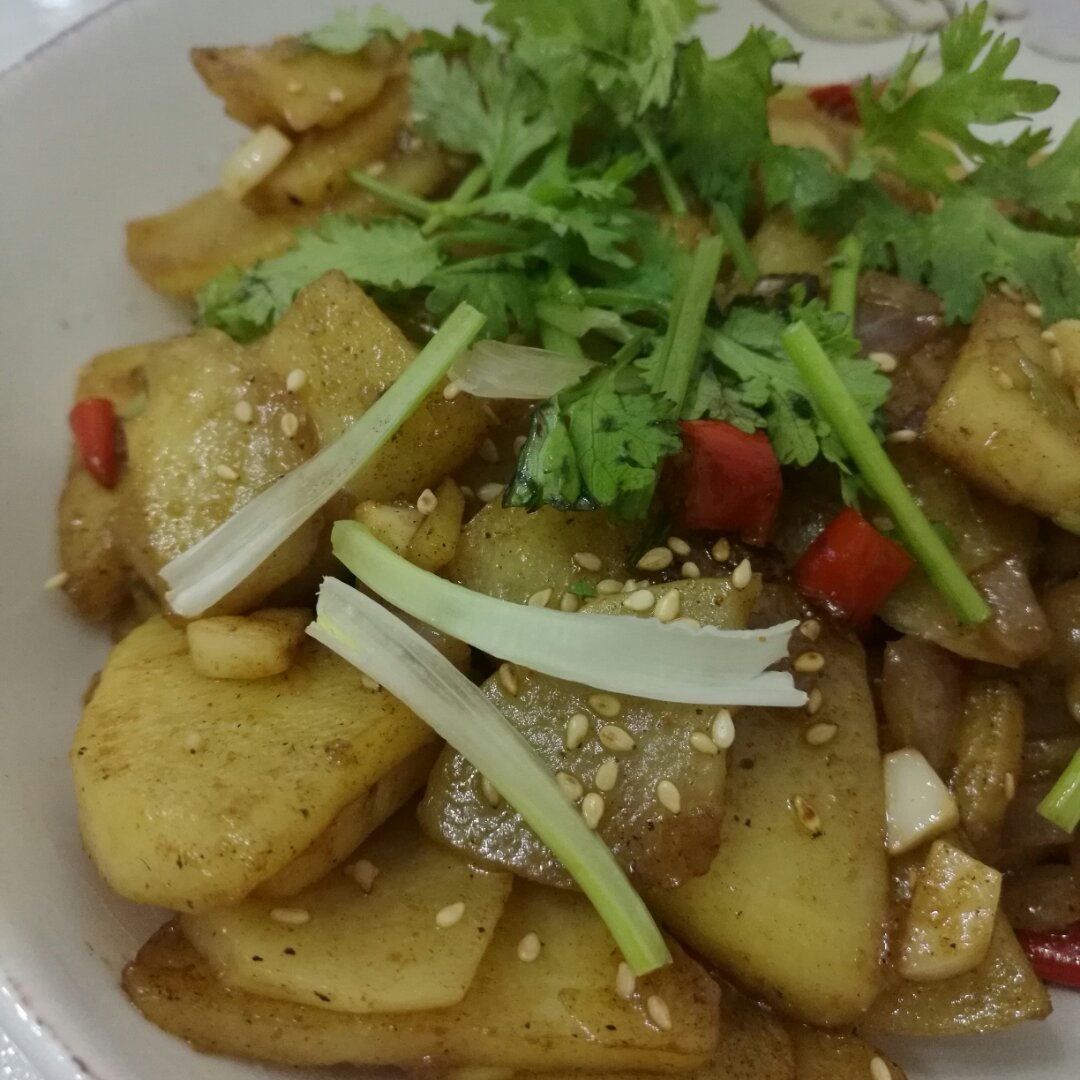 孜然香辣煎小土豆