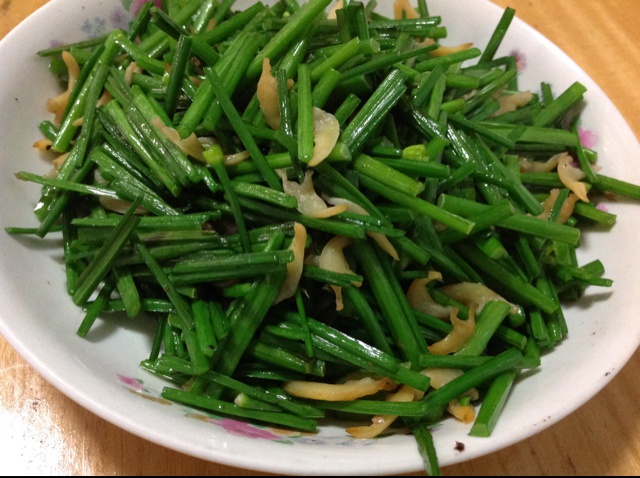 贝尖炒韭菜