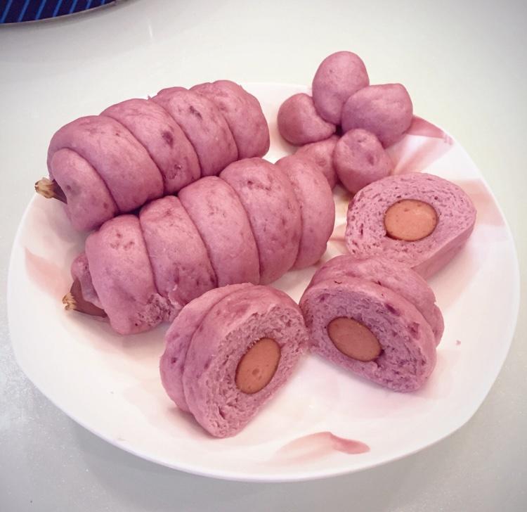 紫薯热狗卷