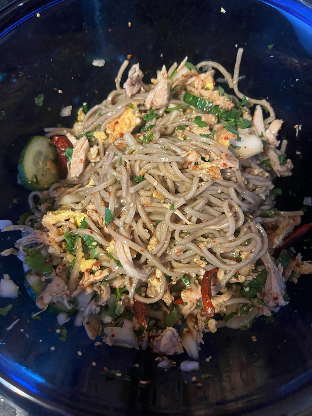 快手减脂餐❗️爆好吃的凉拌鸡丝荞麦面