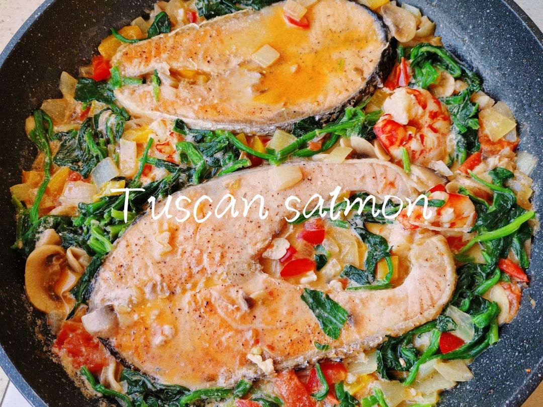 托斯卡纳三文鱼🐟Tuscan salmon的做法