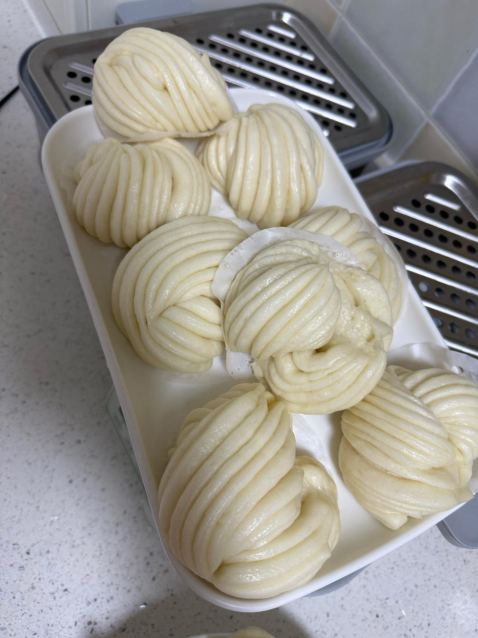 葱油花卷，一根筷子卷出漂亮的造型