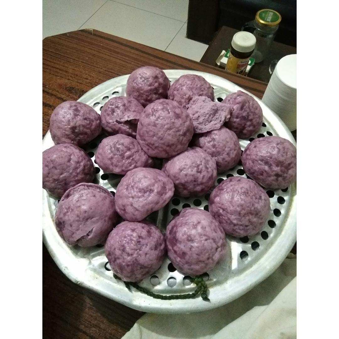 奶香紫薯馒头