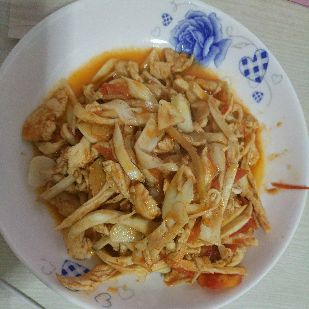 手撕杏鲍菇炒肉