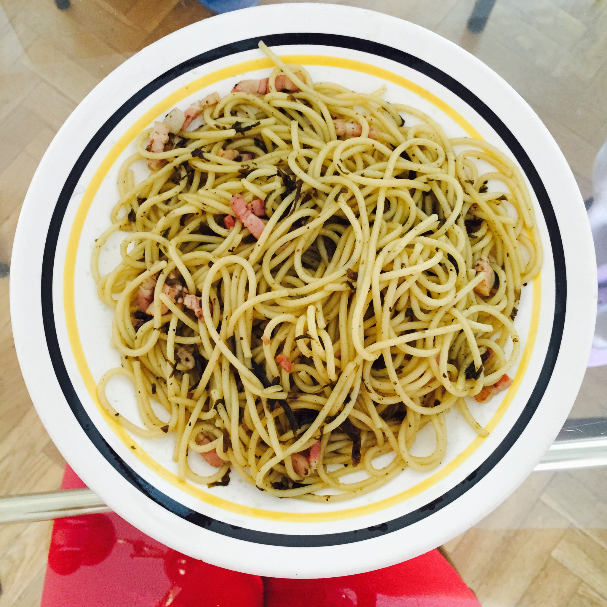 可能是最好吃系列--橄榄菜培根意面