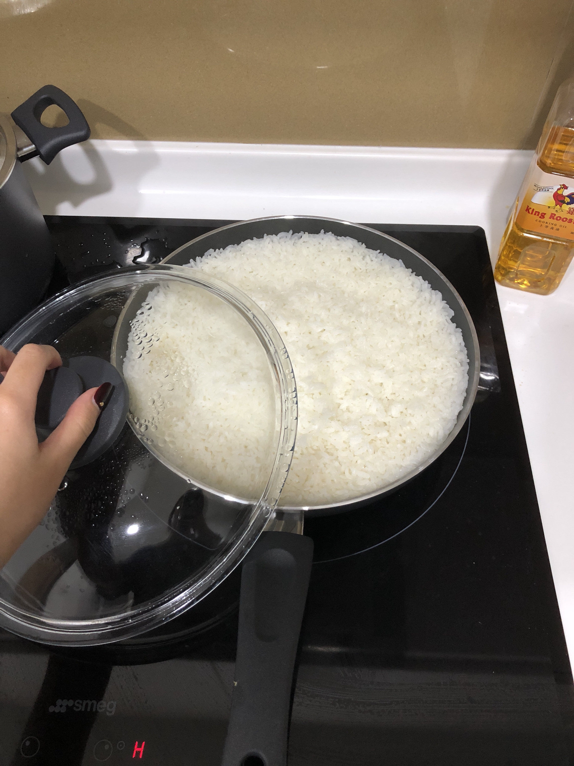 平底锅蒸米饭🍚的做法