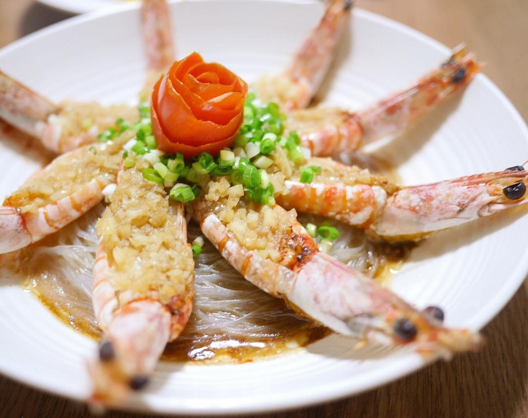 花开蒜蓉粉丝开背虾