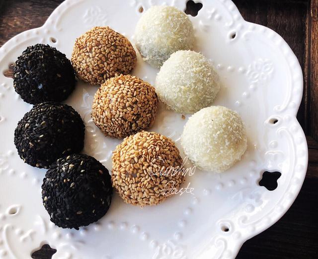 微波炉版快手多变的干吃汤圆(麻薯)的做法