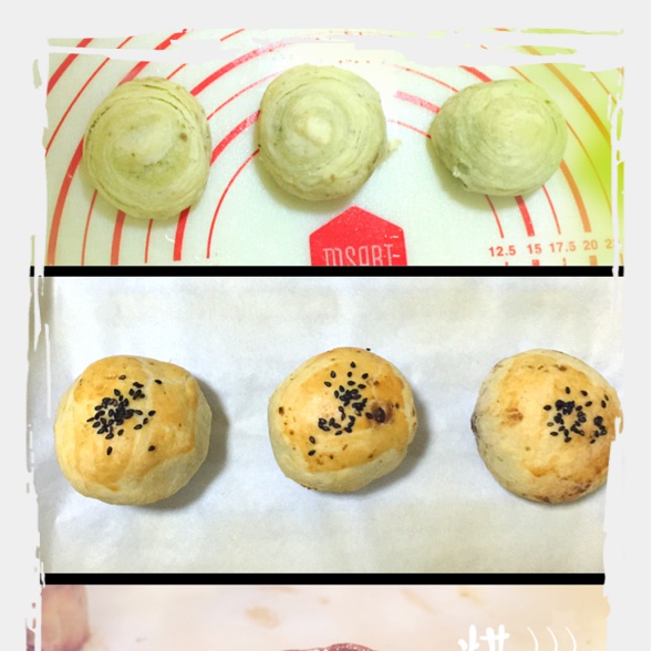 蛋黄酥~紫薯、抹茶、原味~花好月圆，中秋快乐~内附一次做六色蛋黄酥方法~