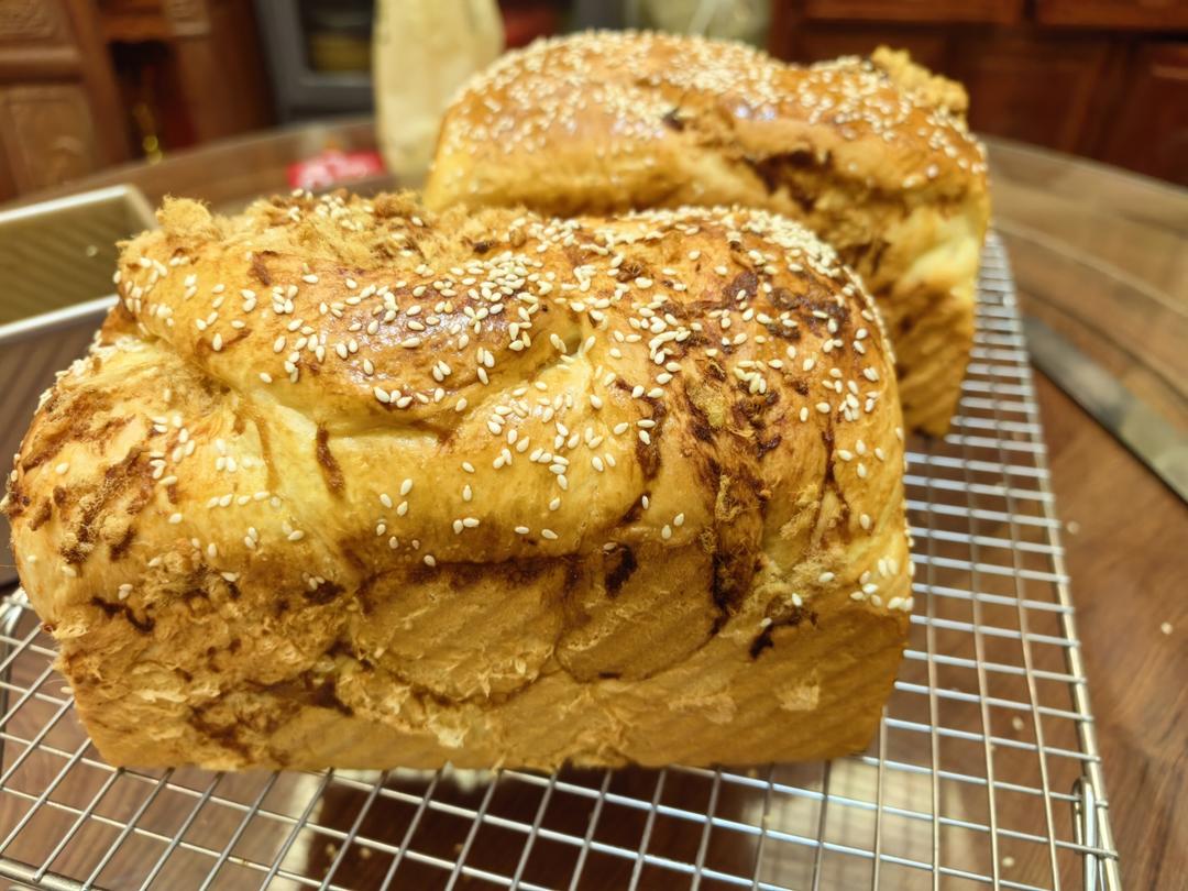 香葱肉松手撕吐司