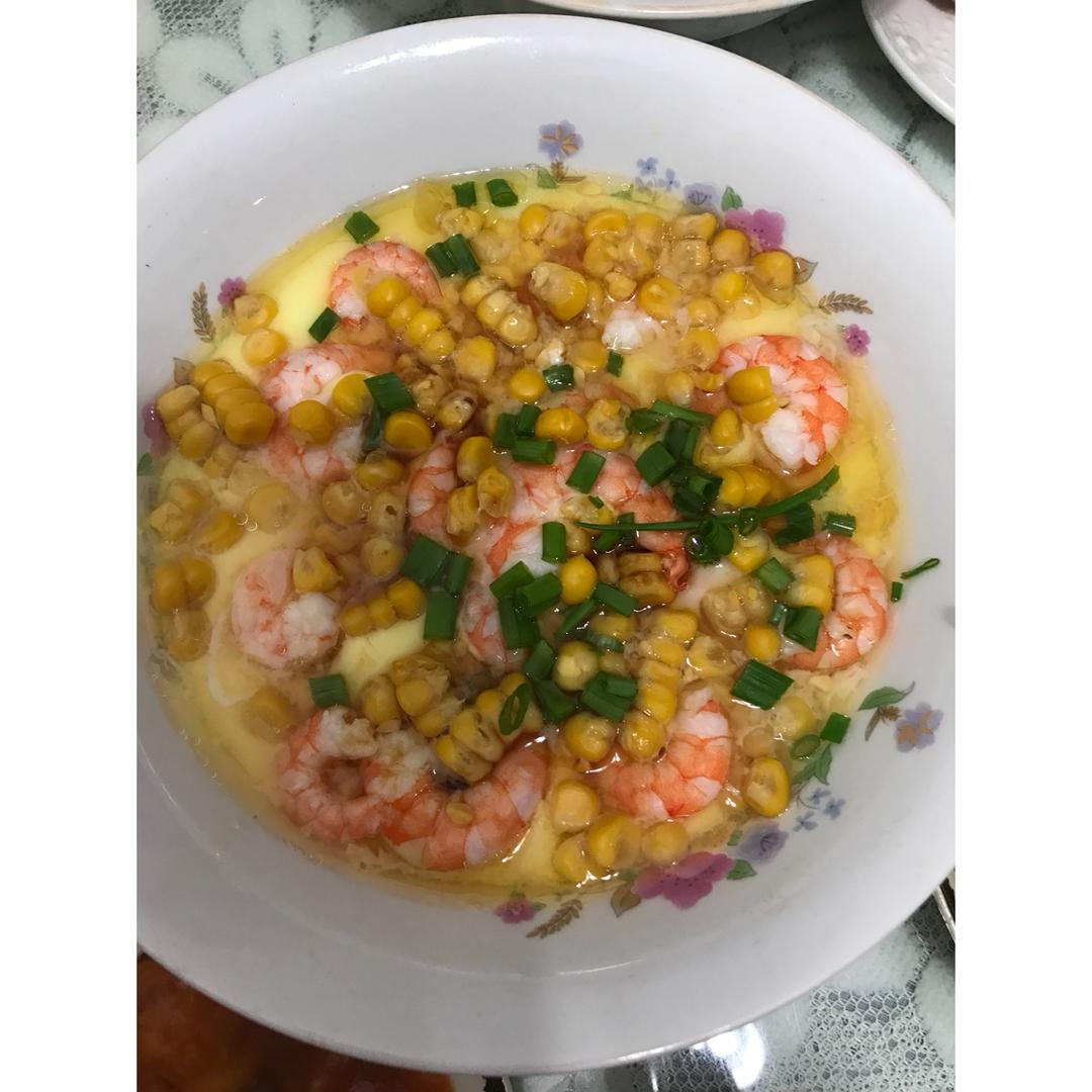 营养升级：虾仁玉米蒸蛋