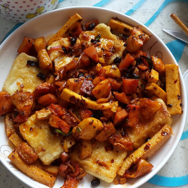 veggie2做的脆皮内酯豆腐