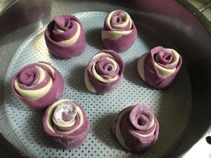 牛奶紫薯玫瑰花馒头的做法 步骤7