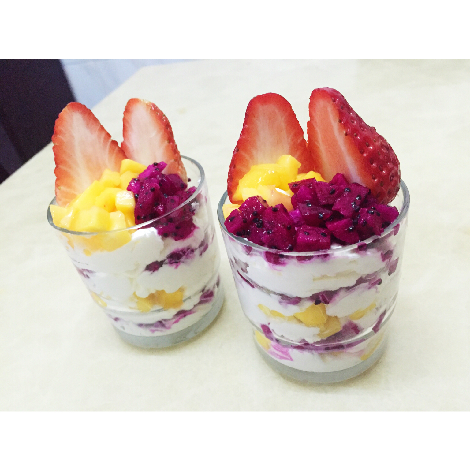 alkooooooo做的奶油水果杯消耗淡奶油和吃货最爱