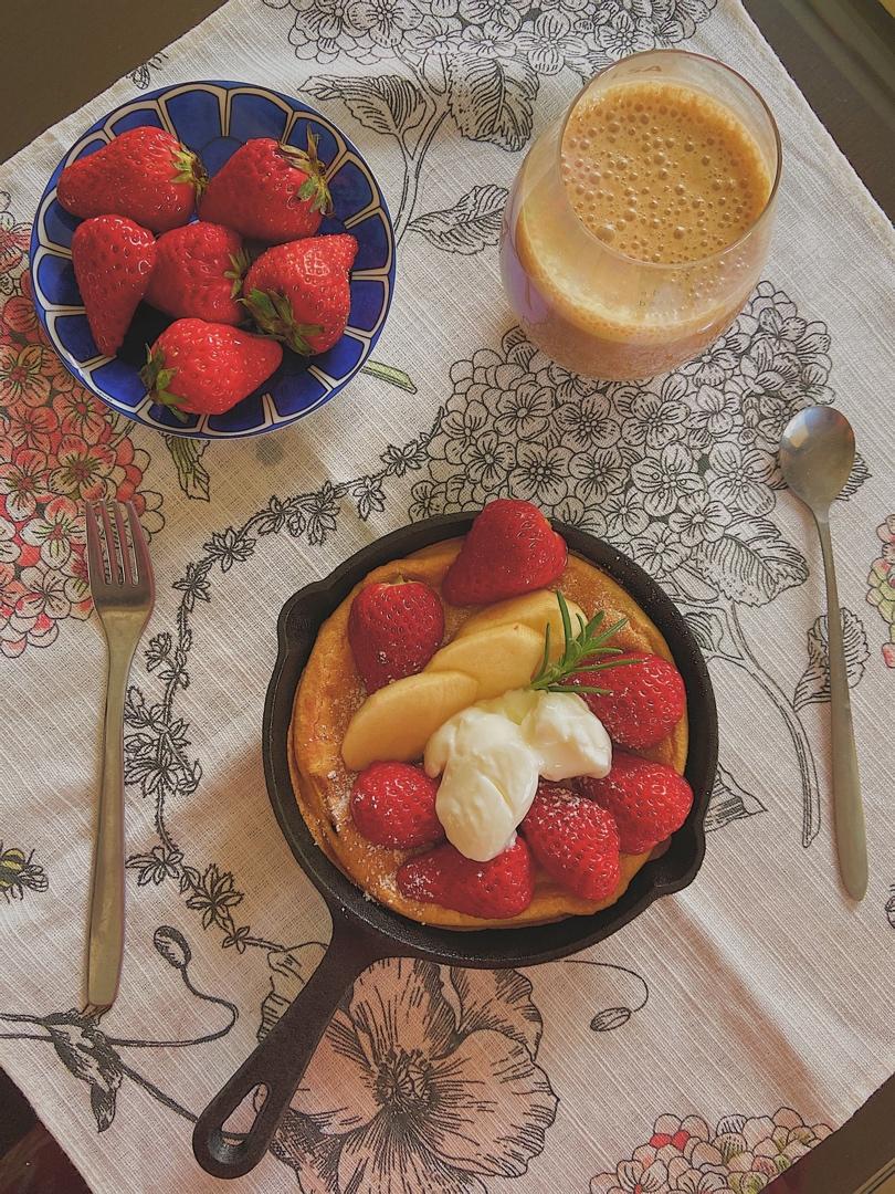 肉桂苹果全麦Dutch Baby（低热量大满足）