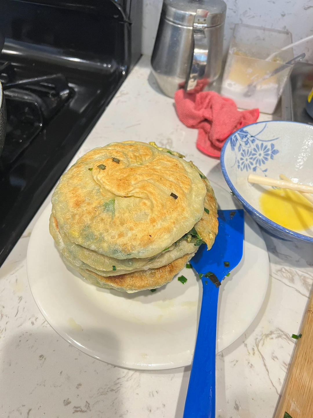 皮薄如纸的韭菜馅饼|免揉面法