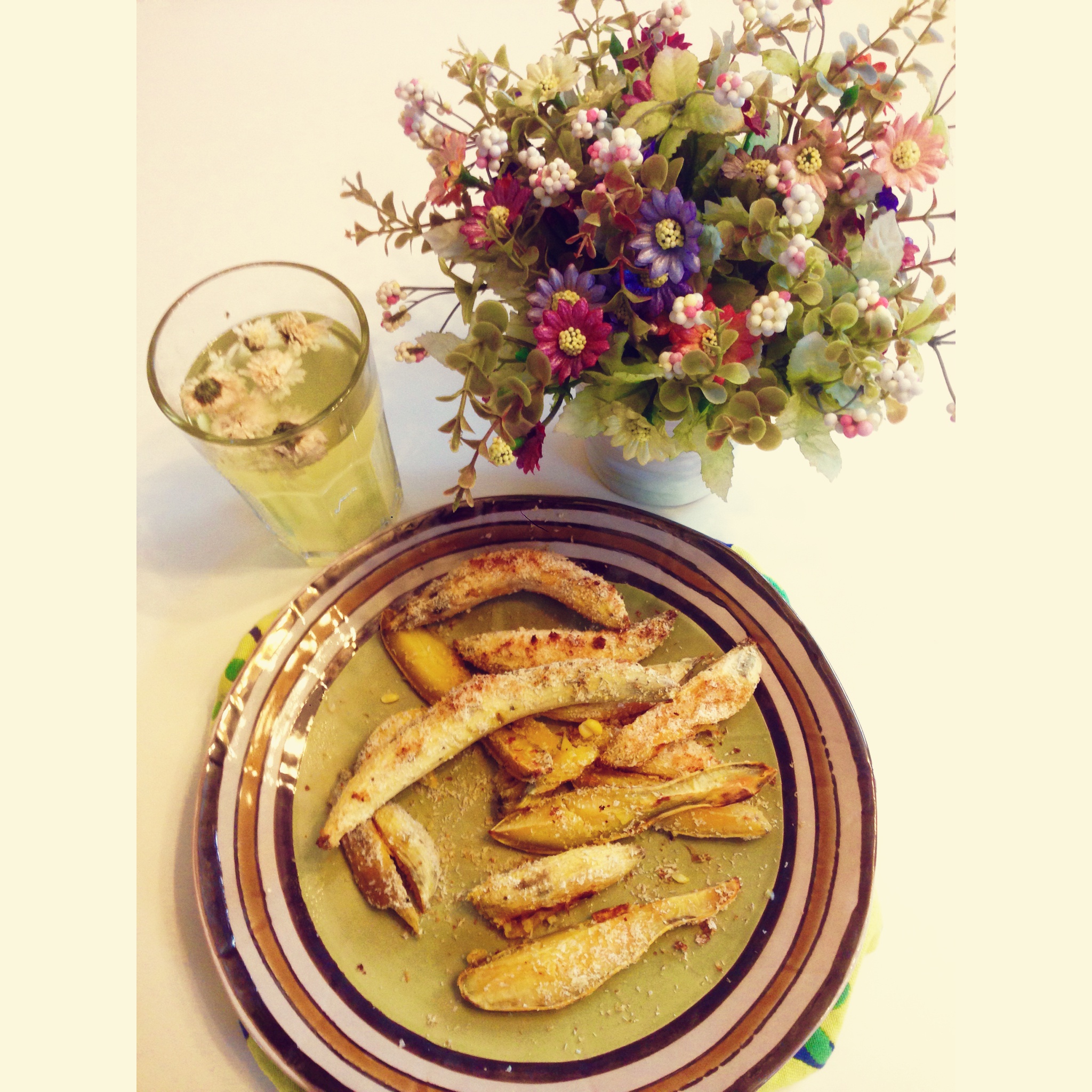 椰蓉烤红薯条（健康夜宵）