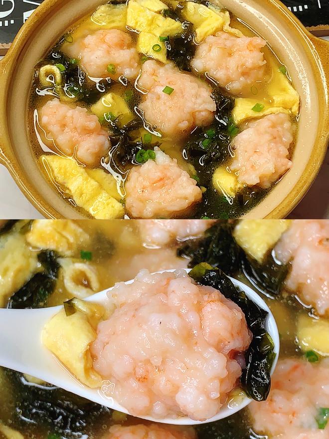 低卡高蛋白的紫菜虾滑汤～好喝不胖的做法