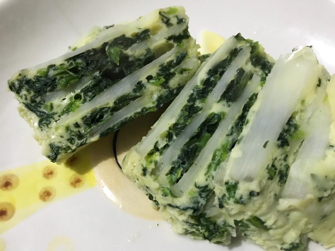 山药菠菜蒸蛋的做法