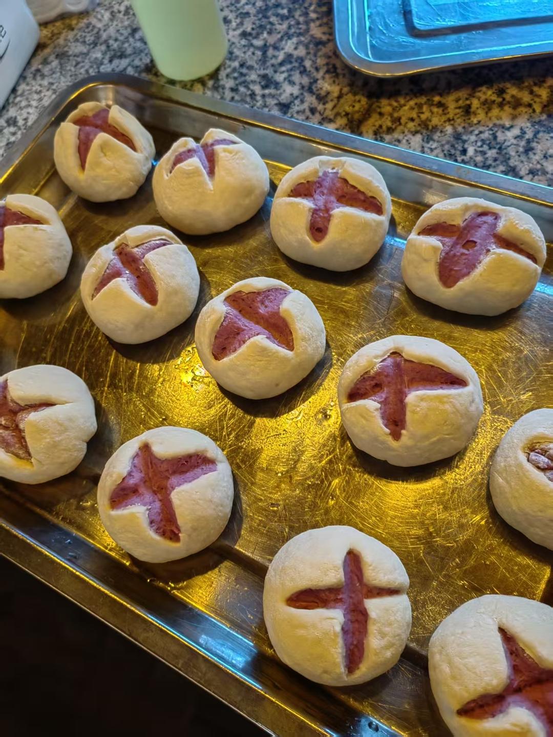 紫薯开花馒头（一次发酵双色馒头）