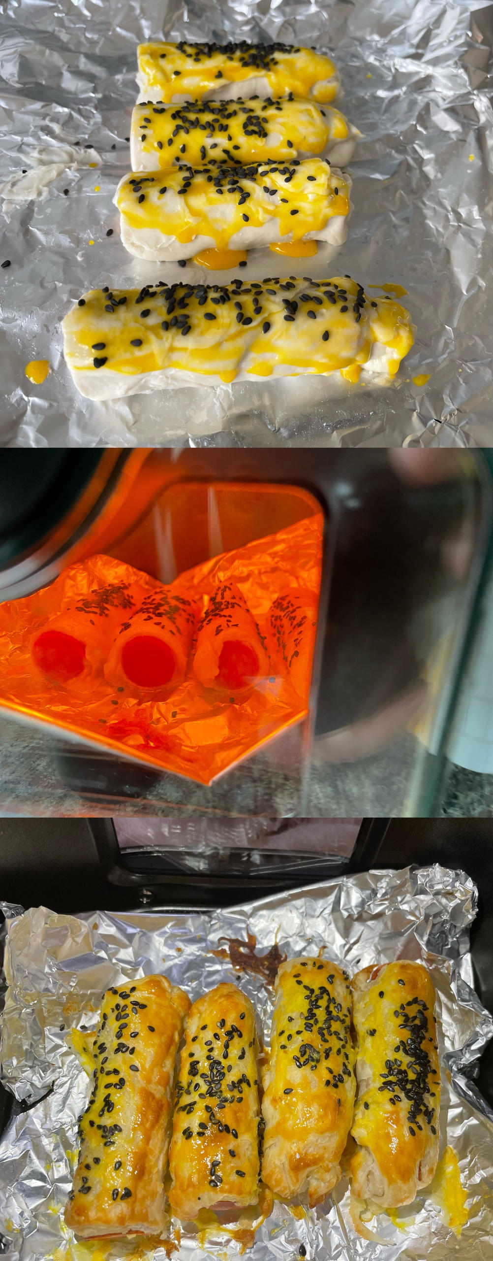 快手早餐：手抓饼变可颂面包（空气炸锅）