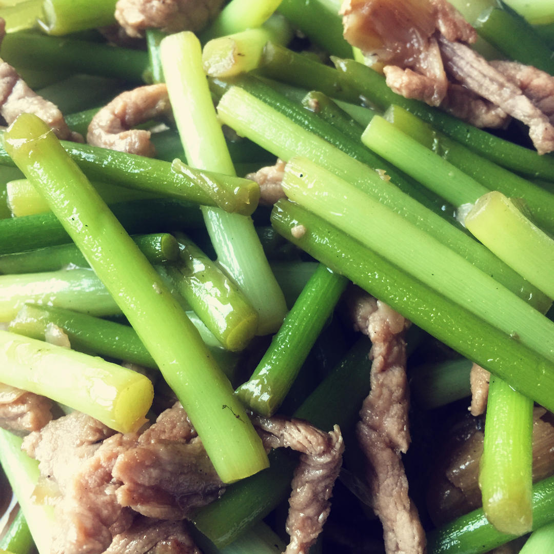 肉丝炒蒜苗