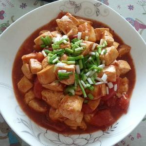 韩式甜辣酱番茄豆腐的做法 步骤4