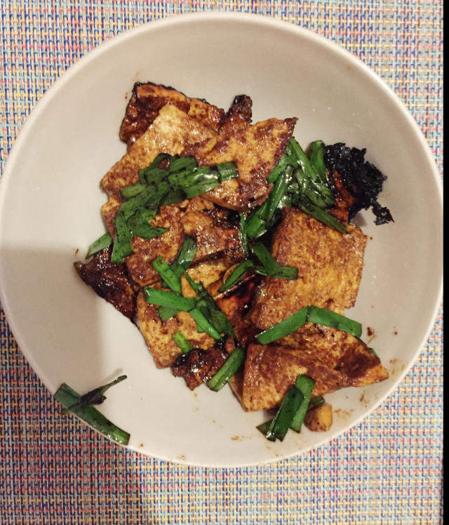 韭菜烩豆腐