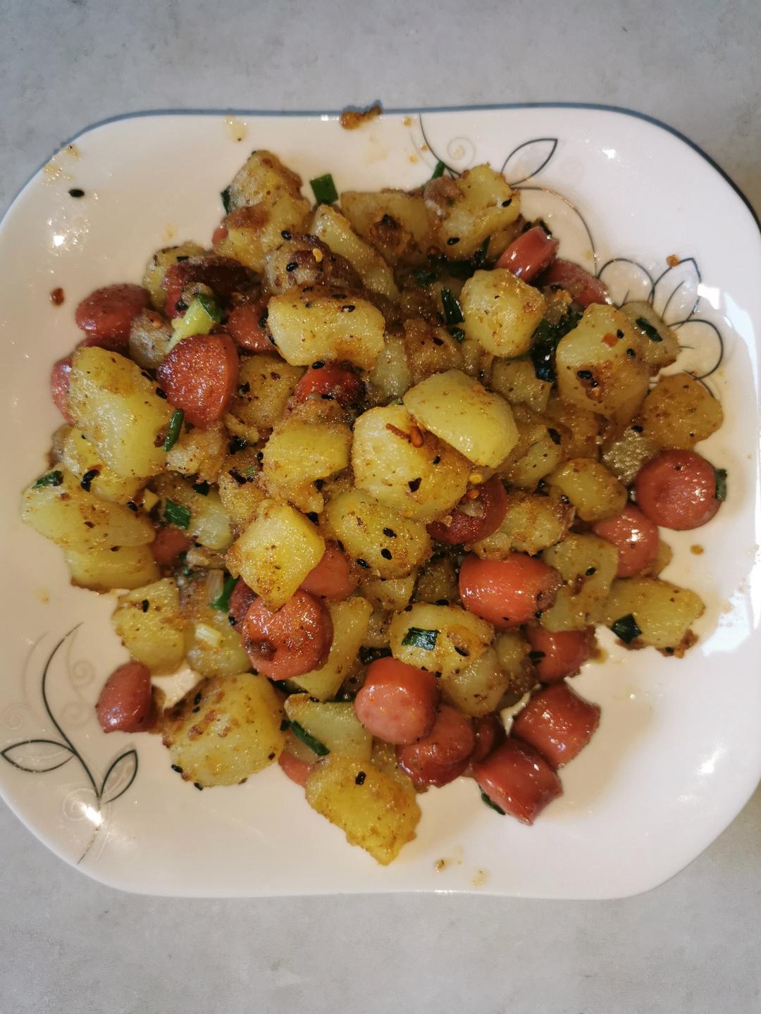 烧烤风味的土豆小香肠