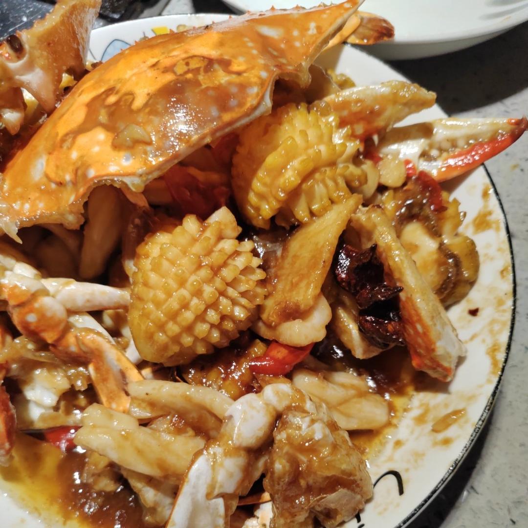 “七欣天”海鲜（梭子蟹、鲍鱼、基围虾、鱿鱼）