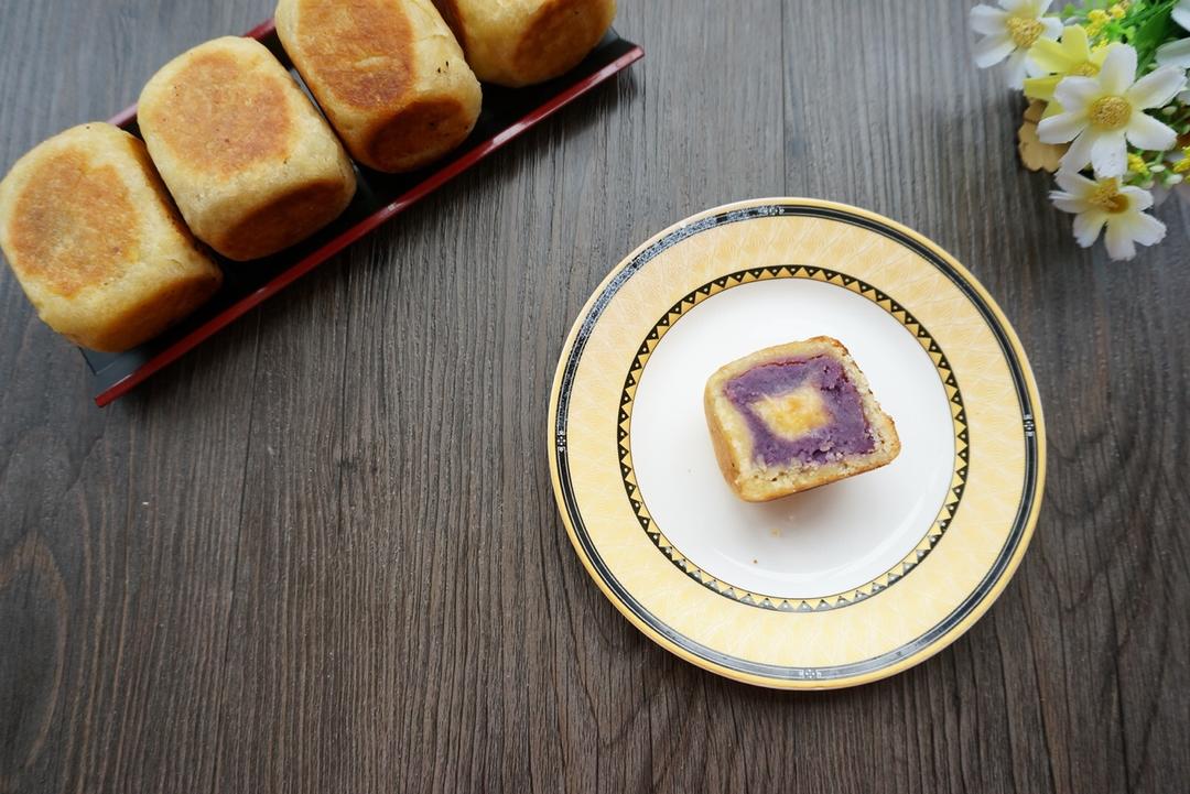 网红爆浆香芋紫薯仙豆糕，只需一口平底锅