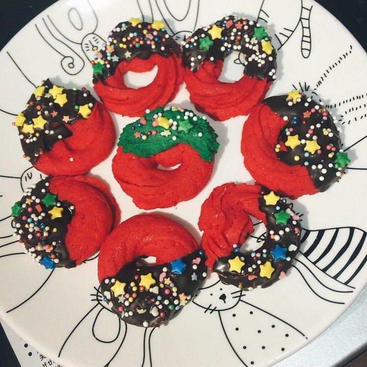 🌟简单易做圣诞白巧曲奇🌟