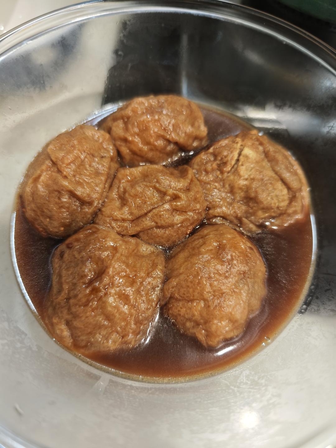 红烧油面筋塞肉