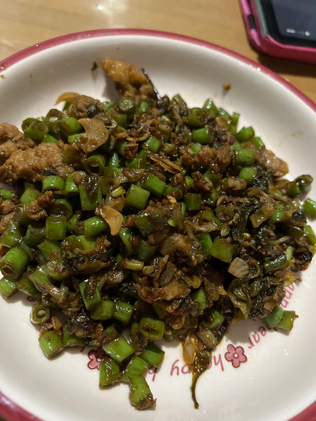 超简单的家常下饭菜猪肉末辣炒豆角