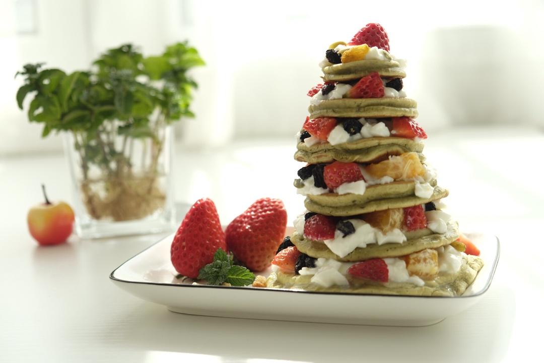 ‼️无需烤箱🌟好吃不胖的圣诞松饼蛋糕🎄