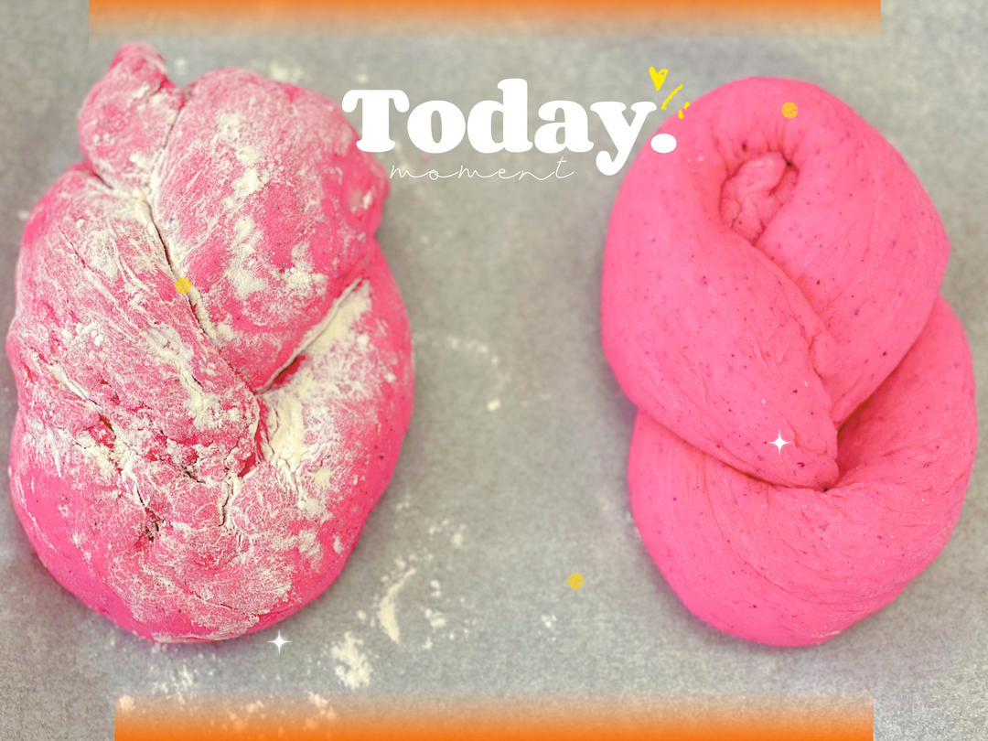 火龙果麻薯面包