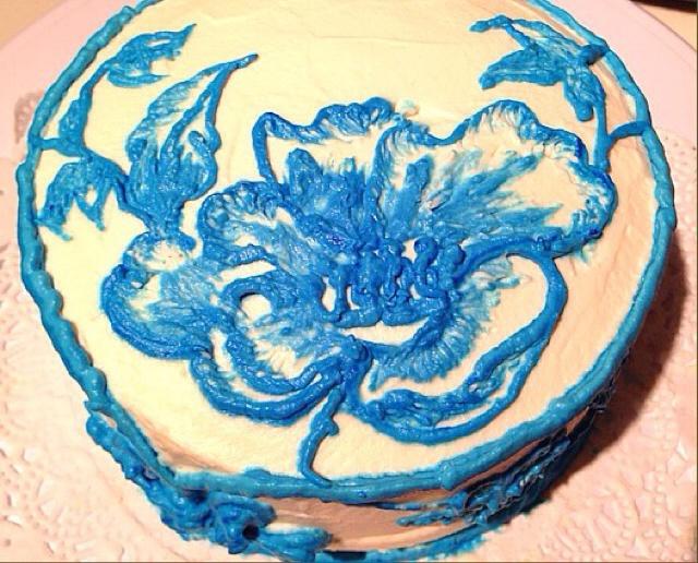 手绘青花瓷蛋糕的做法