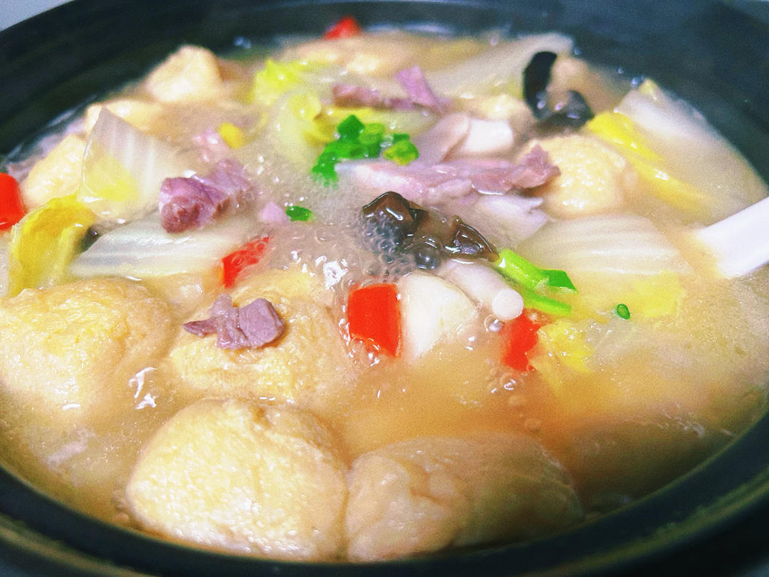 油豆腐三鲜煲