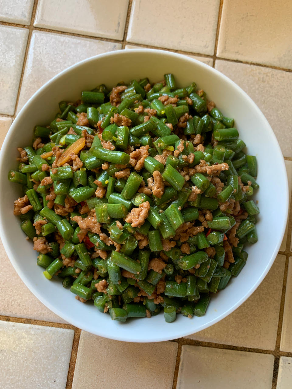 肉沫豆角下饭菜