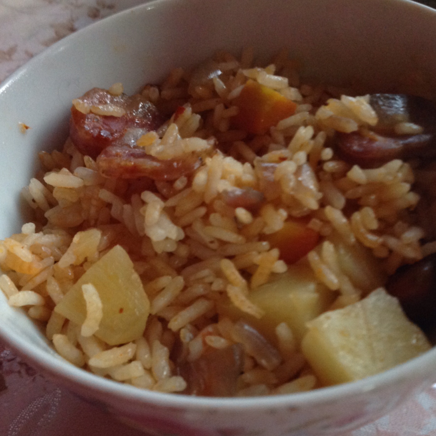 香肠土豆焖饭【一人也要吃好版】