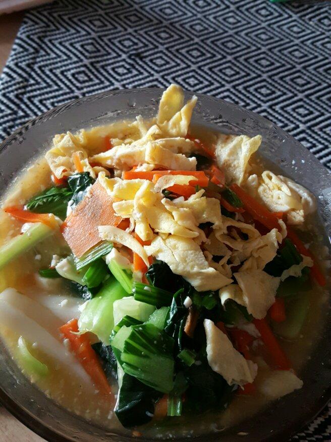 （宿舍党减脂）虾仁杂菜豆腐年糕羹