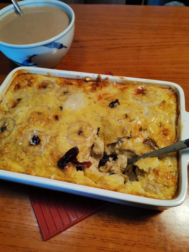 烤香蕉麦片布丁