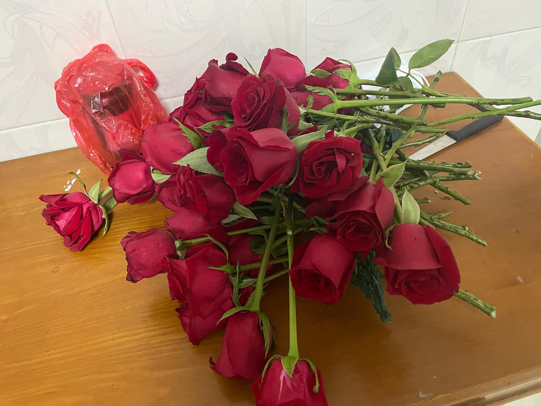 空气炸锅 保色玫瑰干花