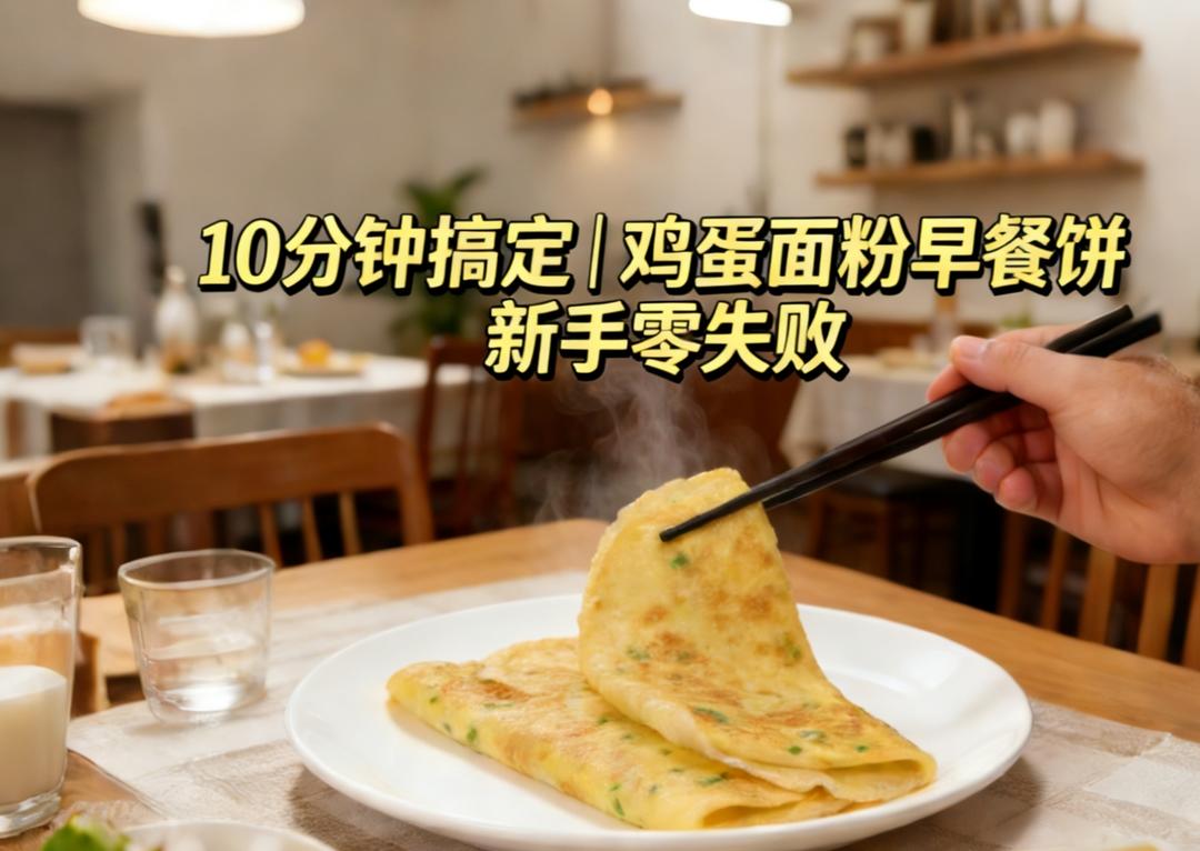 [10分钟]快手家常下饭菜鸡蛋面粉早餐饼（新手零失败版）