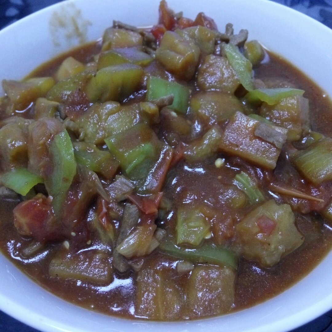 茄子肉丁打卤面